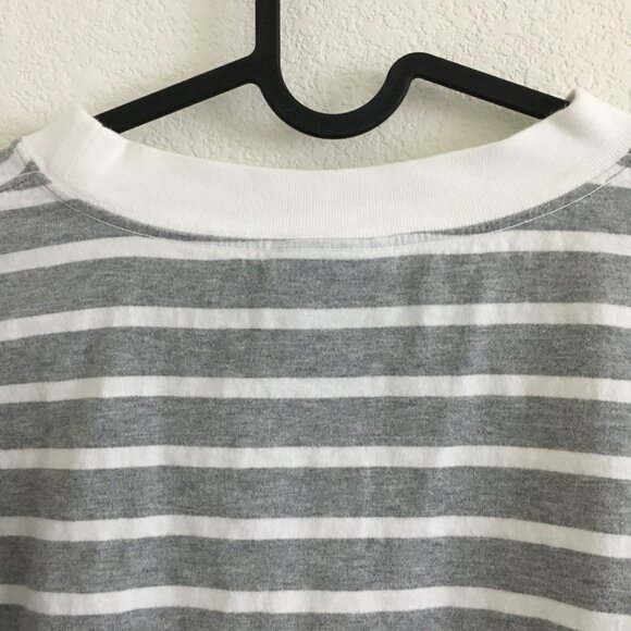 Phenomenon Japanese Streetwear Brand Y2K One Size Gray/White Striped Cropped Top - Picture 8 of 14